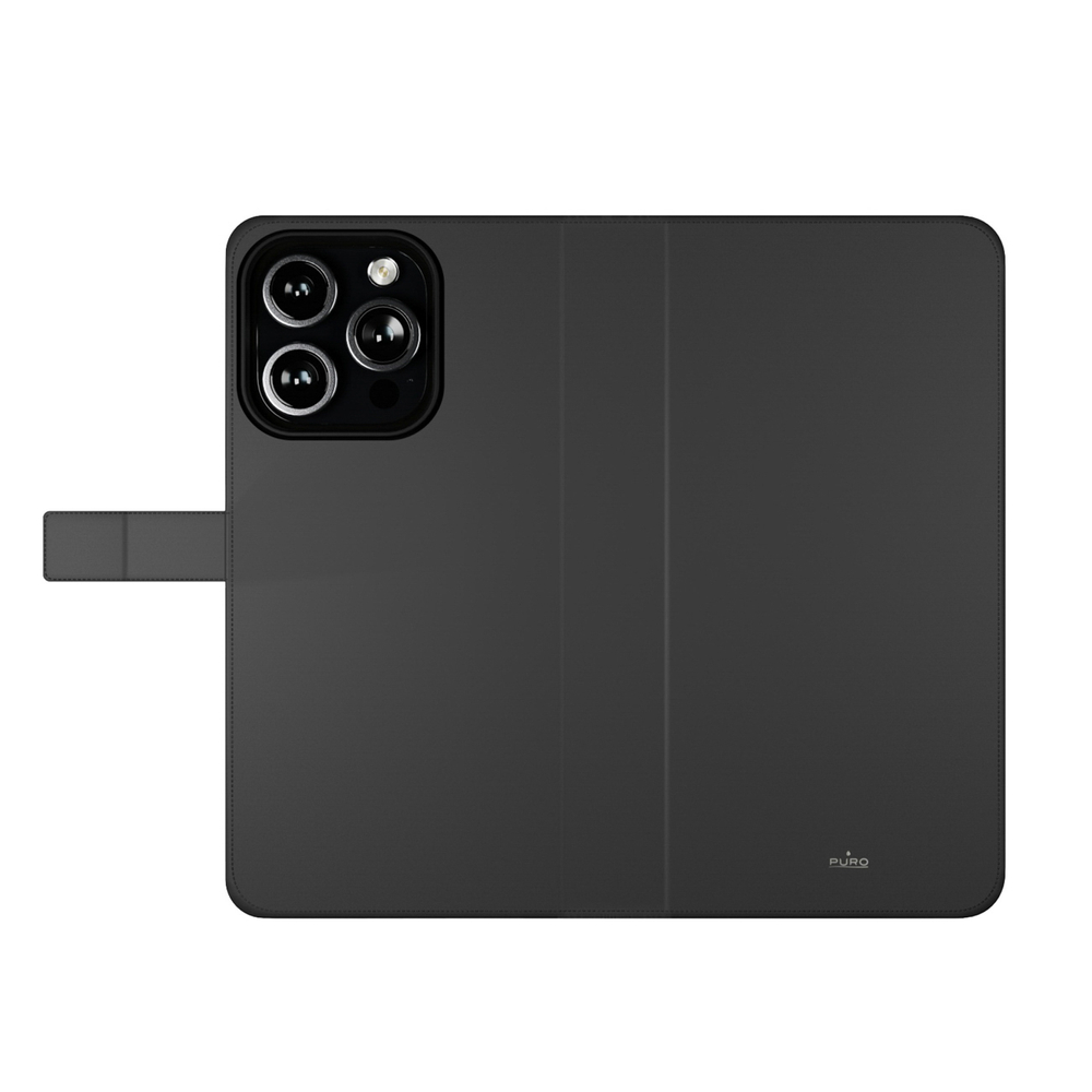 iTok webáruház - Puro Puro Wallet Detachable MagSafe 2in1 mágneses iPhone 16 Pro tok pénztárcával (fekete) 7 Puro Wallet Detachable MagSafe 2in1 PU Leather Case with Flap and Wallet for iPhone 16 Pro (fekete)
