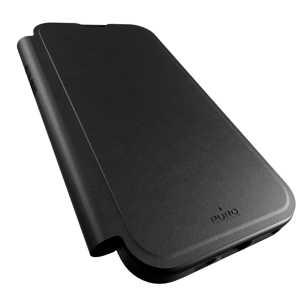 iTok webáruház - Puro Puro Book Mag MagSafe bőr tok kinyitható fedéllel és kártyatartóval iPhone 16 Pro készülékhez (fekete) 7 Puro Book Mag MagSafe Leather Case with Flap and Card Slot for iPhone 16 Pro (fekete)