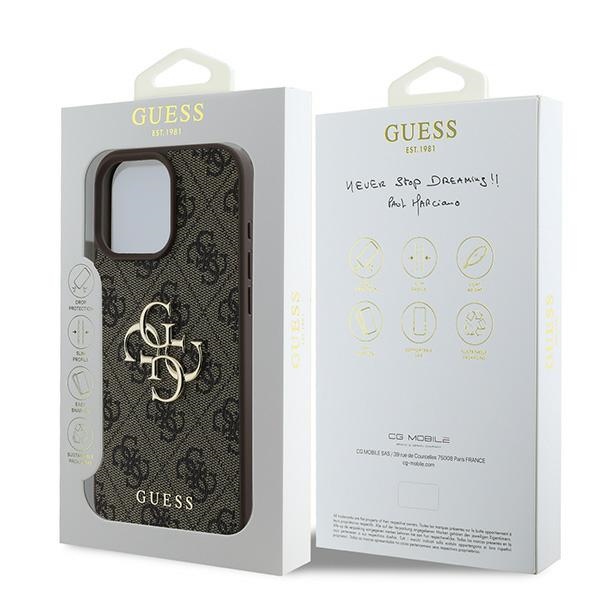 iTok webáruház - Guess Guess 4G Big Logo tok iPhone 16 Pro készülékhez (barna) 8 Guess 4G Big Logo Case for iPhone 16 Pro (barna)