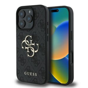 Guess 4G Big Logo tok iPhone 16 Pro készülékhez (fekete)