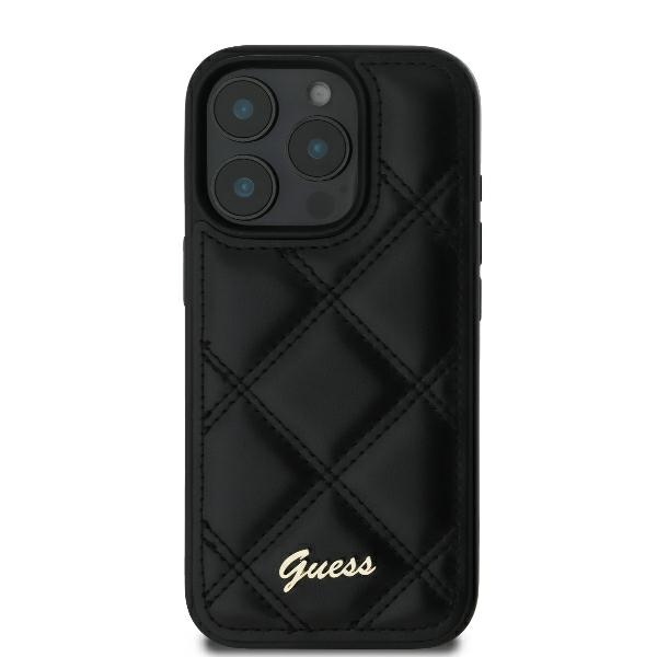iTok webáruház - Guess Guess Quilted Metal Logo tok iPhone 16 Pro készülékhez (fekete) 3 Guess Quilted Metal Logo iPhone 16 Pro Case (fekete)