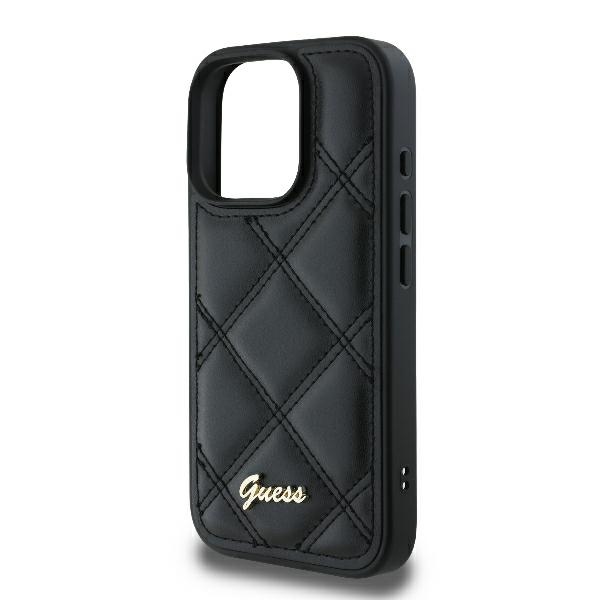 iTok webáruház - Guess Guess Quilted Metal Logo tok iPhone 16 Pro készülékhez (fekete) 6 Guess Quilted Metal Logo iPhone 16 Pro Case (fekete)