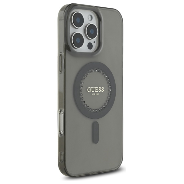 iTok webáruház - Guess Guess IML Rhinestones MagSafe iPhone 16 Pro tok (fekete) 4 Guess IML Rhinestones MagSafe iPhone 16 Pro Case (fekete)