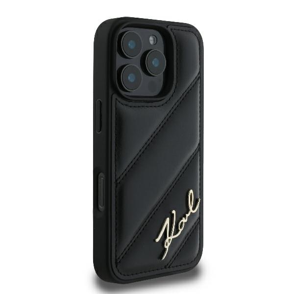 iTok webáruház - Karl Lagerfeld Karl Lagerfeld Quilted Signature tok iPhone 16 Pro készülékhez (fekete) 4 Karl Lagerfeld Quilted Signature iPhone 16 Pro Case (fekete)