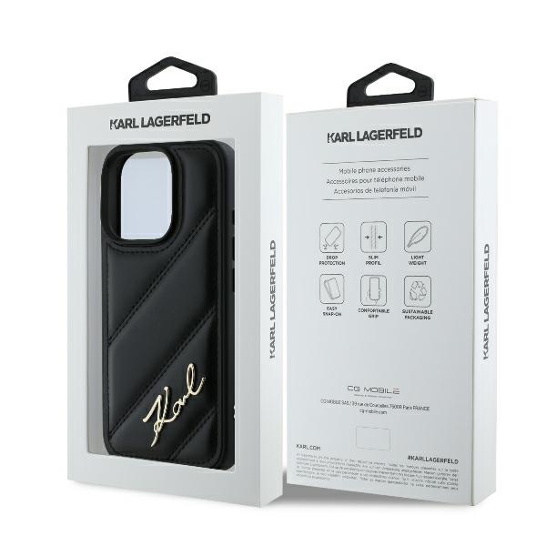 iTok webáruház - Karl Lagerfeld Karl Lagerfeld Quilted Signature tok iPhone 16 Pro készülékhez (fekete) 8 Karl Lagerfeld Quilted Signature iPhone 16 Pro Case (fekete)