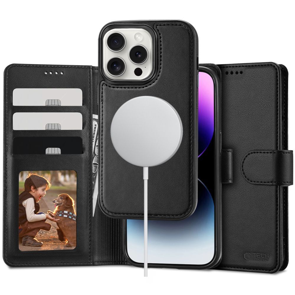 iTok webáruház - Tech-Protect Tech-Protect Wallet MagSafe tok iPhone 16 Pro készülékhez (fekete) 1 Tech-Protect Wallet MagSafe case with wallet for iPhone 16 Pro (fekete)