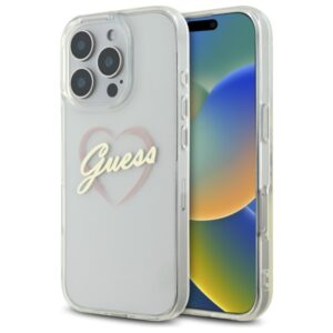 Guess IML Heart tok iPhone 16 Pro készülékhez (átlátszó)