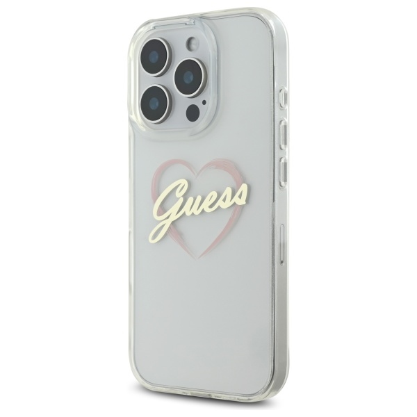 iTok webáruház - Guess Guess IML Heart tok iPhone 16 Pro készülékhez (átlátszó) 2 Guess IML Heart Case for iPhone 16 Pro (átlátszó)