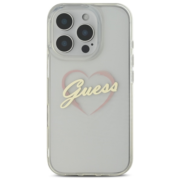 iTok webáruház - Guess Guess IML Heart tok iPhone 16 Pro készülékhez (átlátszó) 3 Guess IML Heart Case for iPhone 16 Pro (átlátszó)