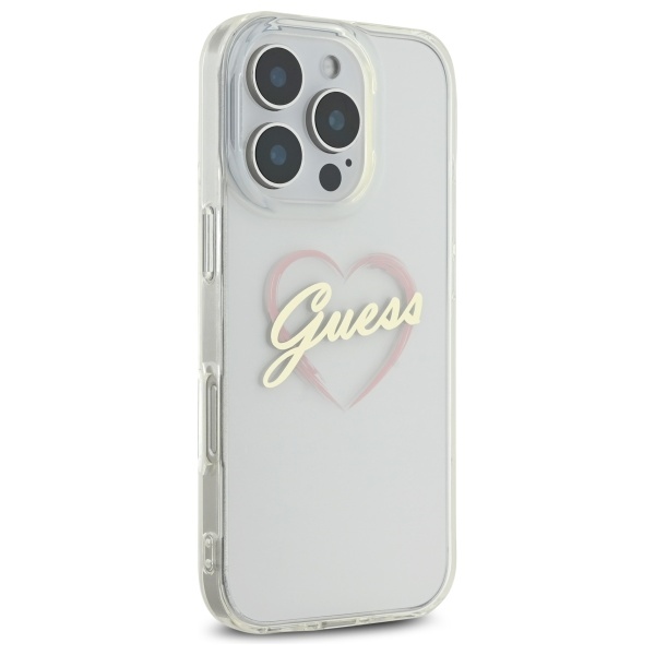 iTok webáruház - Guess Guess IML Heart tok iPhone 16 Pro készülékhez (átlátszó) 4 Guess IML Heart Case for iPhone 16 Pro (átlátszó)