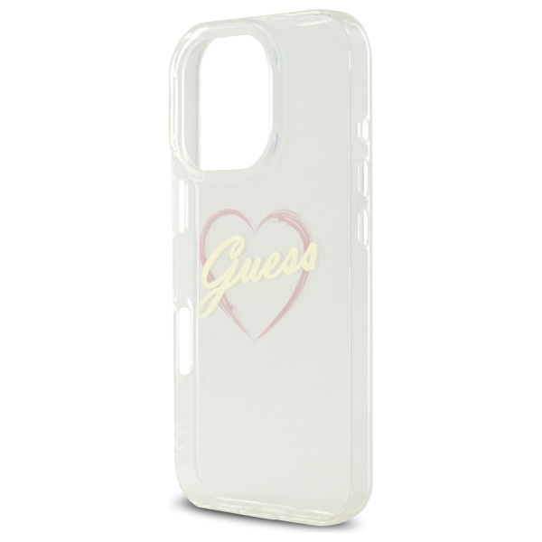 iTok webáruház - Guess Guess IML Heart tok iPhone 16 Pro készülékhez (átlátszó) 6 Guess IML Heart Case for iPhone 16 Pro (átlátszó)