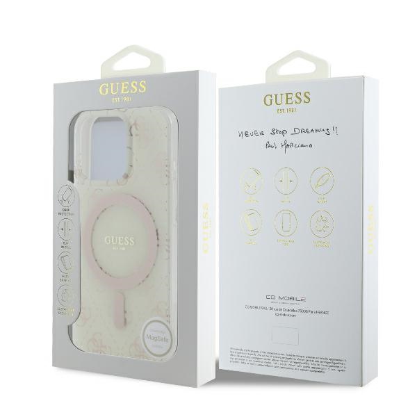 iTok webáruház - Guess Guess IML 4G Background MagSafe tok iPhone 16 Pro készülékhez (fehér) 8 Guess IML 4G Background MagSafe iPhone 16 Pro Case (fehér)