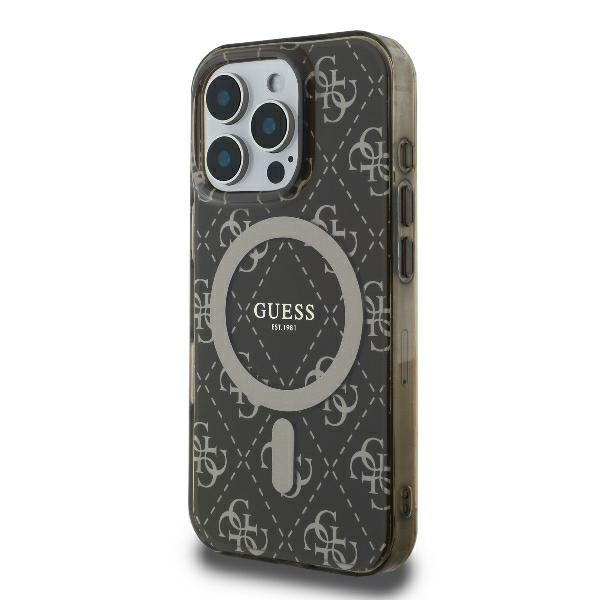 iTok webáruház - Guess Guess IML 4G Background MagSafe tok iPhone 16 Pro készülékhez (barna) 2 Guess IML 4G Background MagSafe iPhone 16 Pro Case (barna)