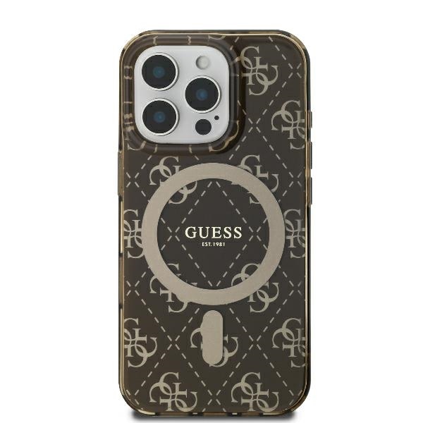 iTok webáruház - Guess Guess IML 4G Background MagSafe tok iPhone 16 Pro készülékhez (barna) 3 Guess IML 4G Background MagSafe iPhone 16 Pro Case (barna)