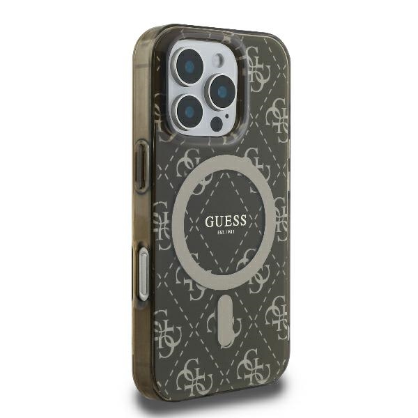 iTok webáruház - Guess Guess IML 4G Background MagSafe tok iPhone 16 Pro készülékhez (barna) 4 Guess IML 4G Background MagSafe iPhone 16 Pro Case (barna)