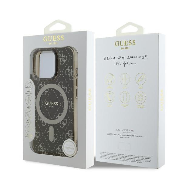 iTok webáruház - Guess Guess IML 4G Background MagSafe tok iPhone 16 Pro készülékhez (barna) 8 Guess IML 4G Background MagSafe iPhone 16 Pro Case (barna)