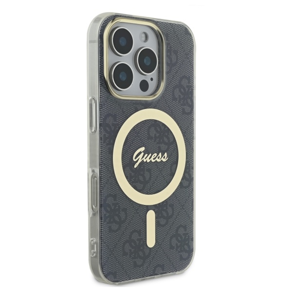 iTok webáruház - Guess Guess IML 4G MagSafe tok iPhone 16 Pro készülékhez (fekete) 4 Guess IML 4G MagSafe iPhone 16 Pro Case (fekete)