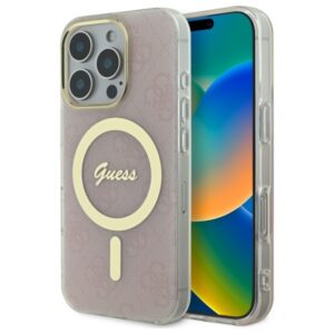 Guess IML 4G MagSafe tok iPhone 16 Pro készülékhez (rózsaszín)