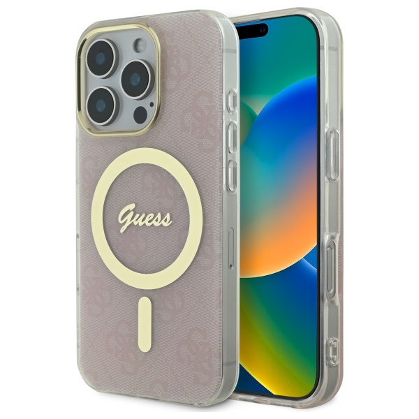 iTok webáruház - Guess Guess IML 4G MagSafe tok iPhone 16 Pro készülékhez (rózsaszín) 1 Guess IML 4G MagSafena iPhone 16 Pro Case (rózsaszín)