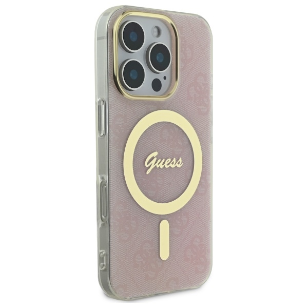 iTok webáruház - Guess Guess IML 4G MagSafe tok iPhone 16 Pro készülékhez (rózsaszín) 4 Guess IML 4G MagSafena iPhone 16 Pro Case (rózsaszín)