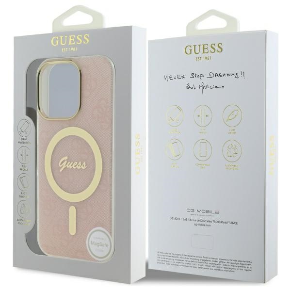 iTok webáruház - Guess Guess IML 4G MagSafe tok iPhone 16 Pro készülékhez (rózsaszín) 8 Guess IML 4G MagSafena iPhone 16 Pro Case (rózsaszín)