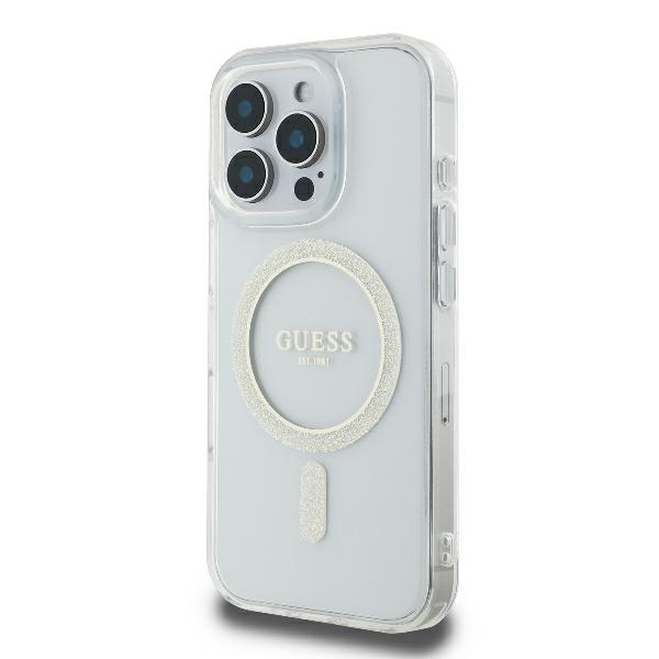 iTok webáruház - Guess Guess GUHMP16LHFGERET iPhone 16 Pro 6,3" átlátszó tok IML Glitter Circle MagSafe 2 Guess GUHMP16LHFGERET iPhone 16 Pro 6.3" transparent hardcase IML Glitter Circle MagSafe