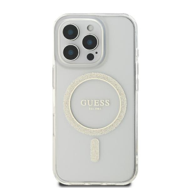 iTok webáruház - Guess Guess GUHMP16LHFGERET iPhone 16 Pro 6,3" átlátszó tok IML Glitter Circle MagSafe 3 Guess GUHMP16LHFGERET iPhone 16 Pro 6.3" transparent hardcase IML Glitter Circle MagSafe