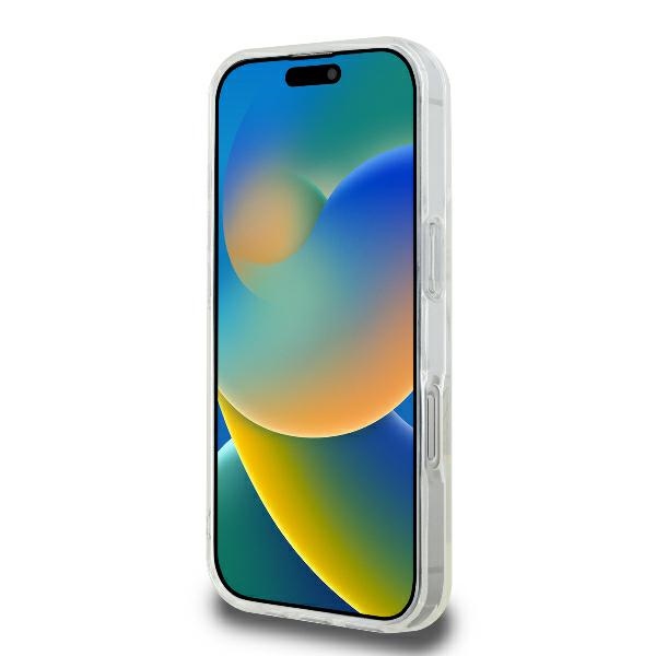 iTok webáruház - Guess Guess GUHMP16LHFGERET iPhone 16 Pro 6,3" átlátszó tok IML Glitter Circle MagSafe 5 Guess GUHMP16LHFGERET iPhone 16 Pro 6.3" transparent hardcase IML Glitter Circle MagSafe