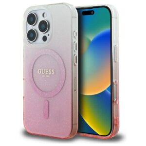 Guess IML Glitter Gradient MagSafe tok iPhone 16 Pro (rózsaszín)
