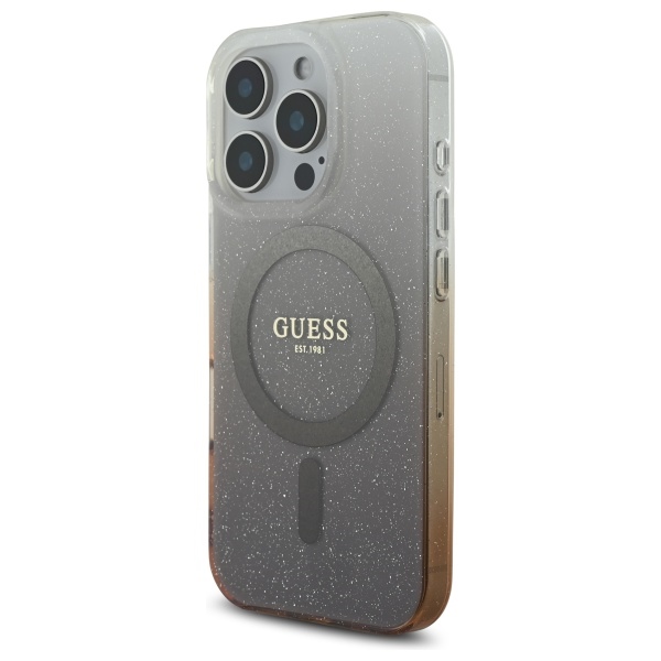 iTok webáruház - Guess Guess IML Glitter Gradient MagSafe tok iPhone 16 Pro készülékhez (barna) 2 Guess IML Glitter Gradient MagSafe iPhone 16 Pro Case (barna)