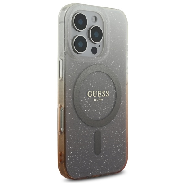 iTok webáruház - Guess Guess IML Glitter Gradient MagSafe tok iPhone 16 Pro készülékhez (barna) 4 Guess IML Glitter Gradient MagSafe iPhone 16 Pro Case (barna)