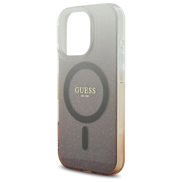 iTok webáruház - Guess Guess IML Glitter Gradient MagSafe tok iPhone 16 Pro készülékhez (barna) 6 Guess IML Glitter Gradient MagSafe iPhone 16 Pro Case (barna)