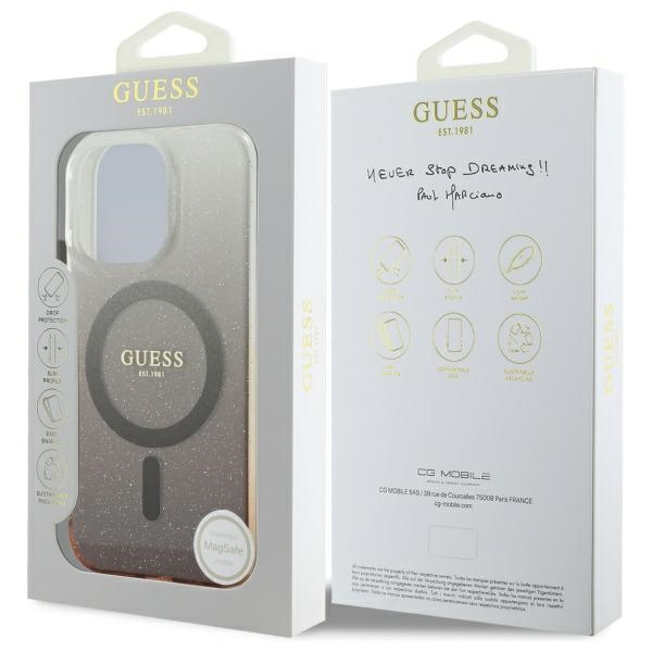 iTok webáruház - Guess Guess IML Glitter Gradient MagSafe tok iPhone 16 Pro készülékhez (barna) 8 Guess IML Glitter Gradient MagSafe iPhone 16 Pro Case (barna)