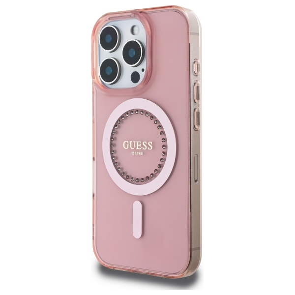 iTok webáruház - Guess Guess IML Rhinestones MagSafe tok iPhone 16 Pro készülékhez (rózsaszín) 2 Guess IML Rhinestones MagSafe iPhone 16 Pro Case (rózsaszín)