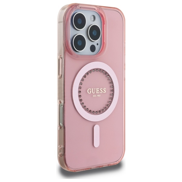 iTok webáruház - Guess Guess IML Rhinestones MagSafe tok iPhone 16 Pro készülékhez (rózsaszín) 4 Guess IML Rhinestones MagSafe iPhone 16 Pro Case (rózsaszín)