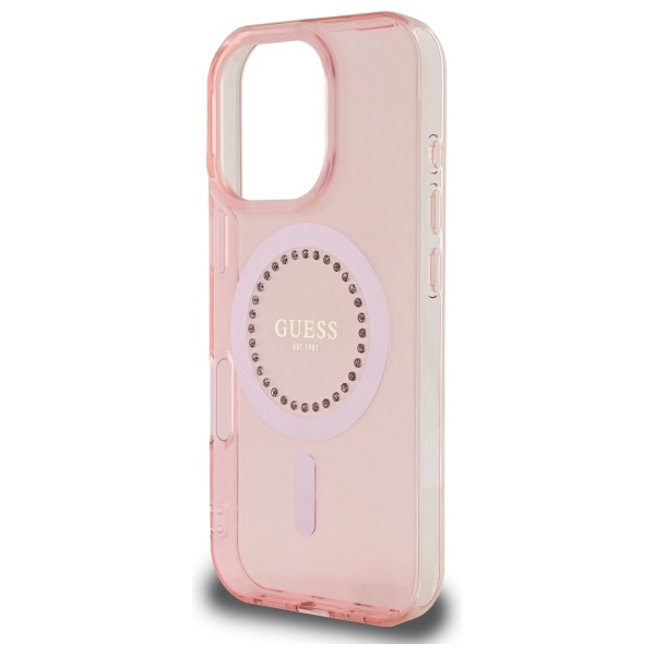 iTok webáruház - Guess Guess IML Rhinestones MagSafe tok iPhone 16 Pro készülékhez (rózsaszín) 6 Guess IML Rhinestones MagSafe iPhone 16 Pro Case (rózsaszín)