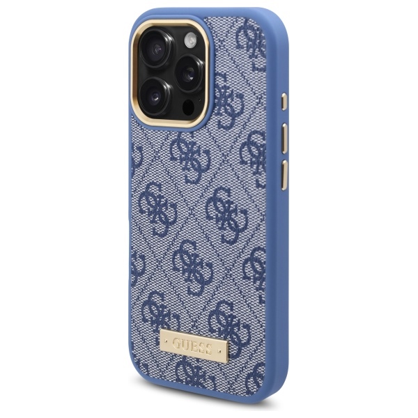 iTok webáruház - Guess Guess 4G Logo Plate MagSafe tok iPhone 16 Pro készülékhez (kék) 2 Guess 4G Logo Plate MagSafe Case for iPhone 16 Pro (kék)