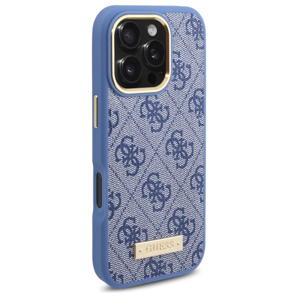 iTok webáruház - Guess Guess 4G Logo Plate MagSafe tok iPhone 16 Pro készülékhez (kék) 4 Guess 4G Logo Plate MagSafe Case for iPhone 16 Pro (kék)