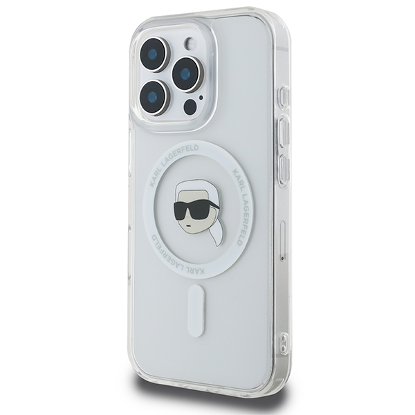 iTok webáruház - Karl Lagerfeld Karl Lagerfeld IML Metal Karl Head MagSafe tok iPhone 16 Pro készülékhez (fehér) 2 Karl Lagerfeld IML Metal Karl Head MagSafe Case for iPhone 16 Pro (fehér)