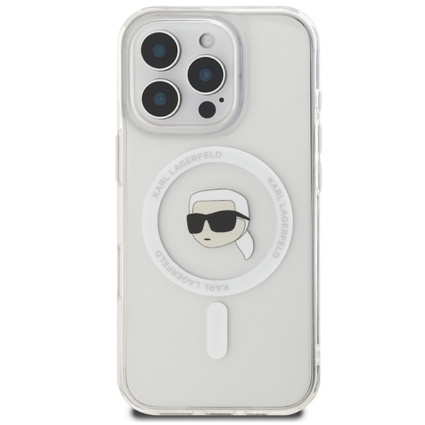 iTok webáruház - Karl Lagerfeld Karl Lagerfeld IML Metal Karl Head MagSafe tok iPhone 16 Pro készülékhez (fehér) 3 Karl Lagerfeld IML Metal Karl Head MagSafe Case for iPhone 16 Pro (fehér)