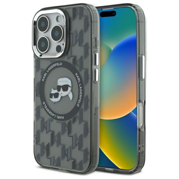 iTok webáruház - Karl Lagerfeld Karl Lagerfeld IML Monogram Karl & Choupette Head MagSafe tok iPhone 16 Pro készülékhez (fekete) 1 Karl Lagerfeld IML Monogram Karl & Choupette Head MagSafe iPhone 16 Pro Case (fekete)