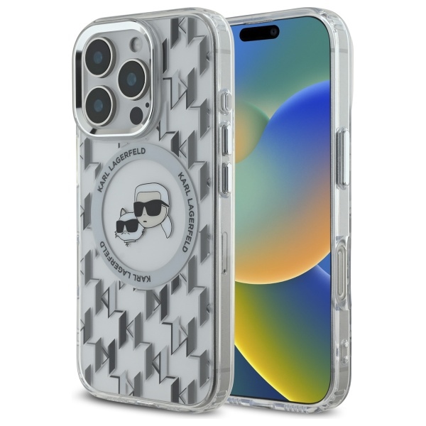 iTok webáruház - Karl Lagerfeld Karl Lagerfeld IML Monogram Karl & Choupette Head MagSafe iPhone 16 Pro tok (átlátszó) 1 Karl Lagerfeld IML Monogram Karl & Choupette Head MagSafe iPhone 16 Pro Case (átlátszó)
