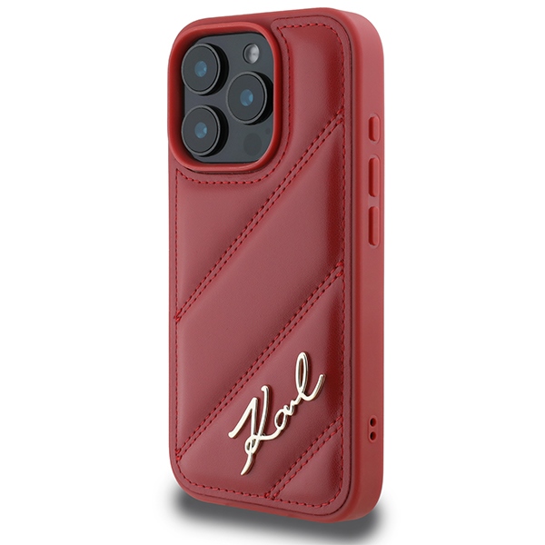iTok webáruház - Karl Lagerfeld Karl Lagerfeld Quilted Signature tok iPhone 16 Pro készülékhez (piros) 2 Karl Lagerfeld Quilted Signature iPhone 16 Pro Case (piros)
