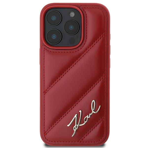 iTok webáruház - Karl Lagerfeld Karl Lagerfeld Quilted Signature tok iPhone 16 Pro készülékhez (piros) 3 Karl Lagerfeld Quilted Signature iPhone 16 Pro Case (piros)