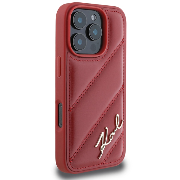 iTok webáruház - Karl Lagerfeld Karl Lagerfeld Quilted Signature tok iPhone 16 Pro készülékhez (piros) 4 Karl Lagerfeld Quilted Signature iPhone 16 Pro Case (piros)