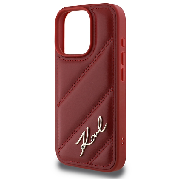 iTok webáruház - Karl Lagerfeld Karl Lagerfeld Quilted Signature tok iPhone 16 Pro készülékhez (piros) 6 Karl Lagerfeld Quilted Signature iPhone 16 Pro Case (piros)