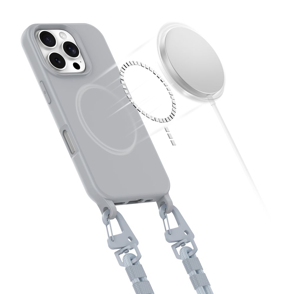 iTok webáruház - Tech-Protect Tech-Protect MagNecklace MagSafe tok nyakpánttal iPhone 16 Pro készülékhez (szürke) 4 Tech-Protect MagNecklace MagSafe Case with Lanyard for iPhone 16 Pro (szürke)