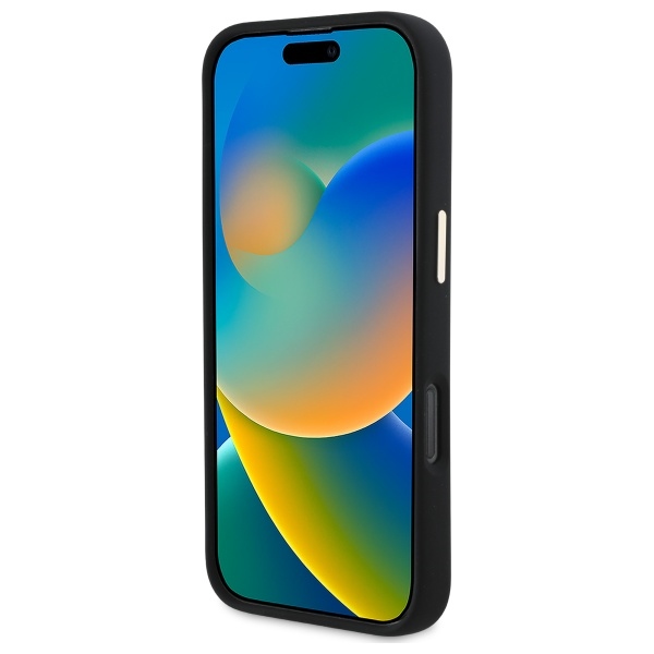 iTok webáruház - Guess Guess Silicone Script Metal Logo & Frame tok iPhone 16 Pro készülékhez (fekete) 5 Guess Silicone Script Metal Logo & Frame Case for iPhone 16 Pro (fekete)