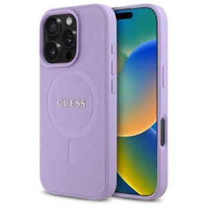 Guess Saffiano MagSafe tok iPhone 16 Pro készülékhez (lila)