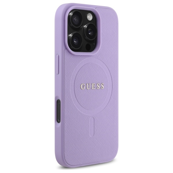 iTok webáruház - Guess Guess Saffiano MagSafe tok iPhone 16 Pro készülékhez (lila) 4 Guess Saffiano MagSafe case for iPhone 16 Pro (lila)